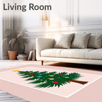 Festive Christmas Tree Ornament Pattern Rug