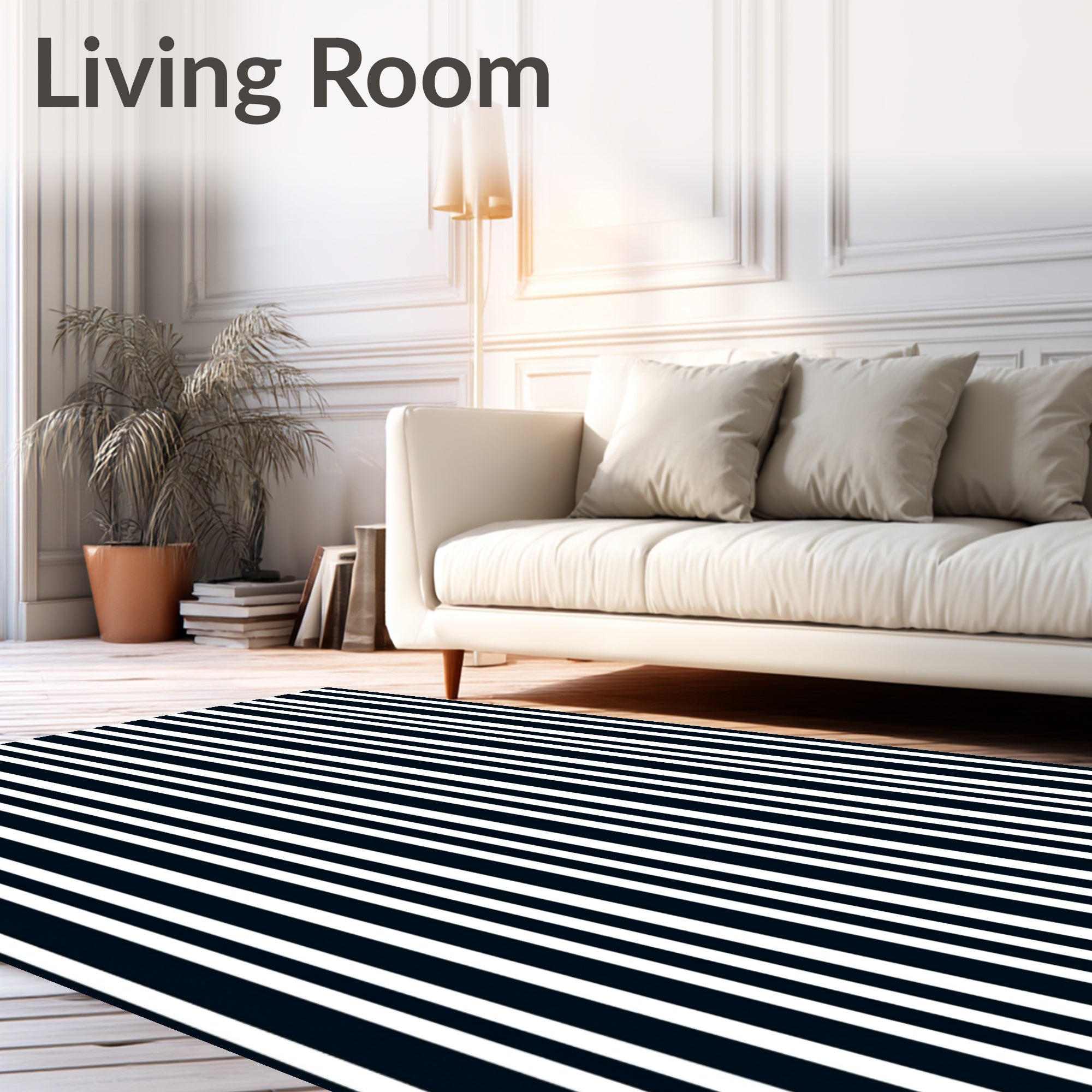 Bold Stripe Pattern with High Contrast Rug