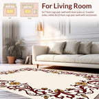 Ornate Floral Vine Border Design Rug
