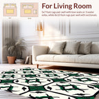 Art Deco Inspired Emerald And Black Pattern Rug