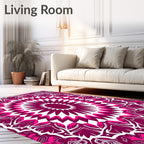 Vibrant Geometric Floral Mandala Pattern Rug