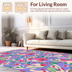 Whimsical Floral Pattern Rug