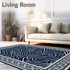 Abstract Swirls Border Pattern Rug