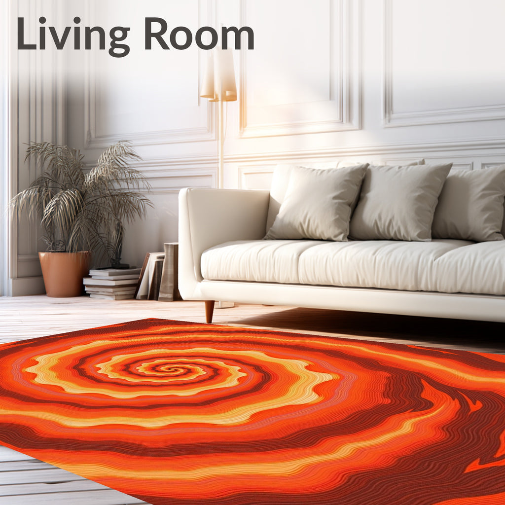 Warm Swirling Layers Design Rug