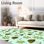 Woodland Mushroom Leaf Scatter Rug