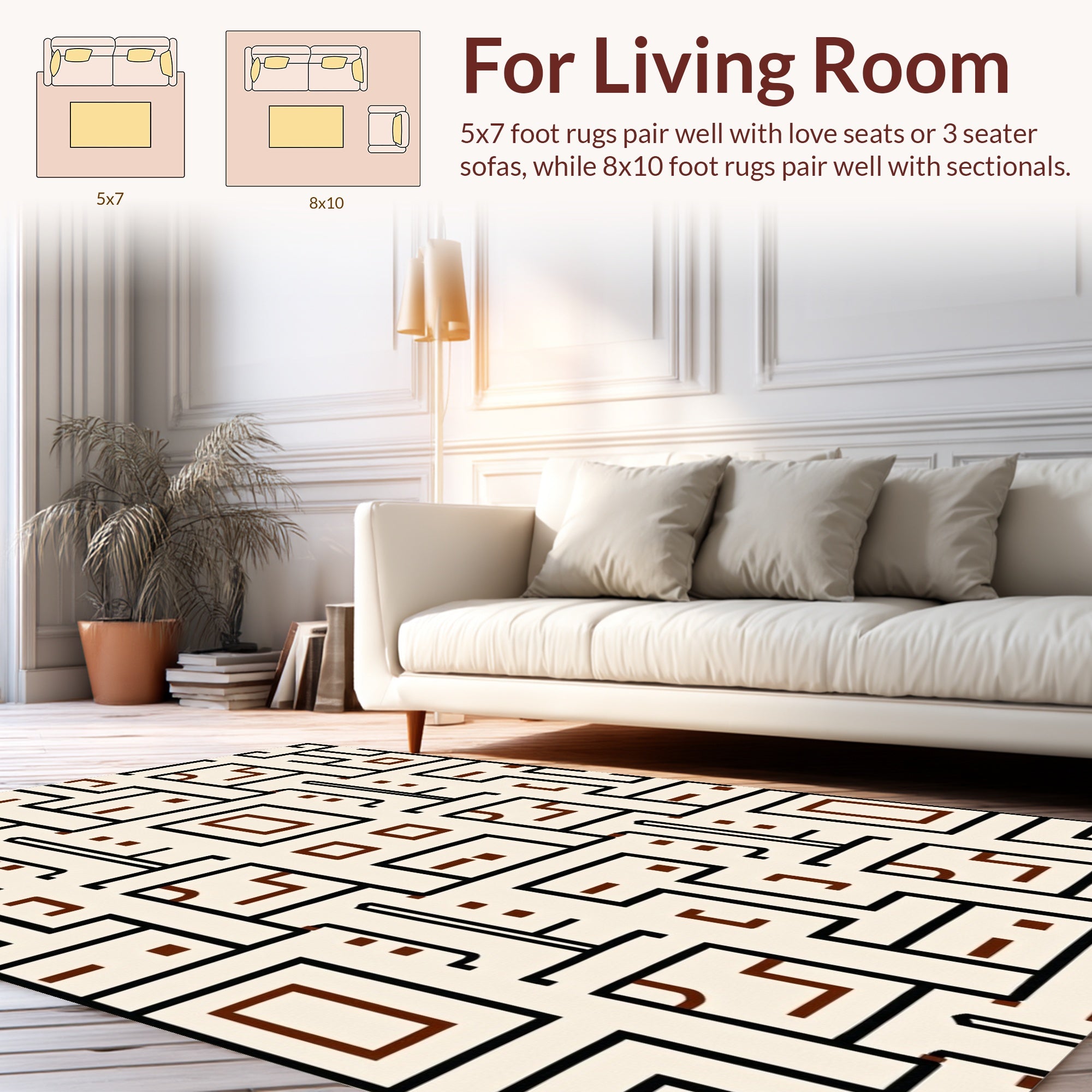 Abstract Geometric Lines Pattern Rug