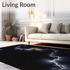 Cosmic Lightning Fractal Star Field Rug