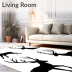 Black Stag Silhouette Quartet Rug