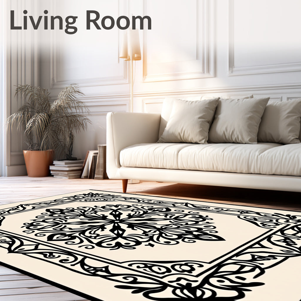 Classic Floral Mandala Pattern Rug
