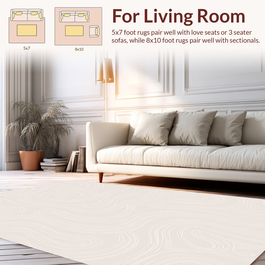Minimalist Abstract Swirl Pattern Rug
