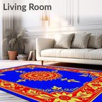 Vibrant Floral Sunburst Motif Rug