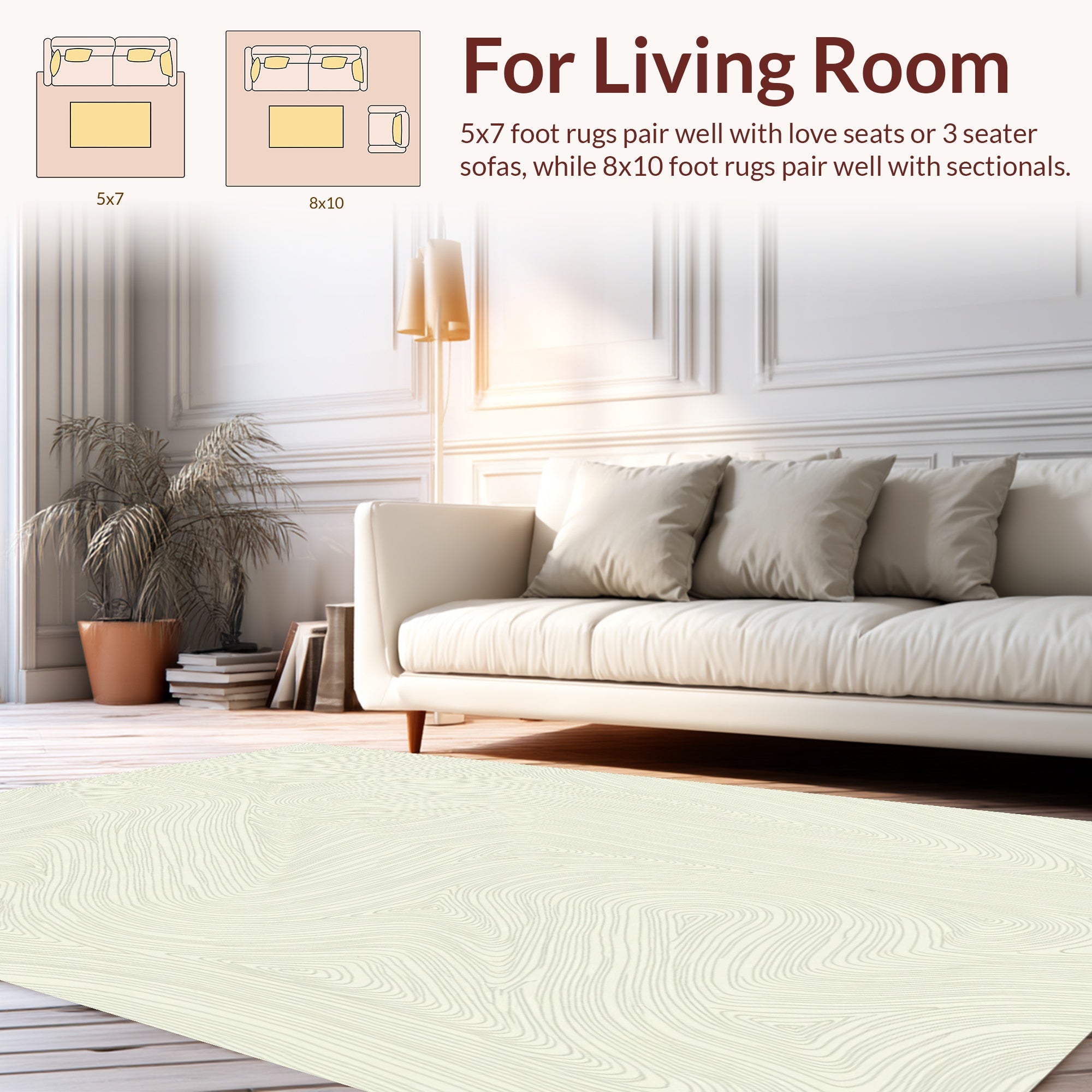 Subtle Wavy Line Pattern Rug