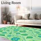 Retro Floral Vines Pattern Rug