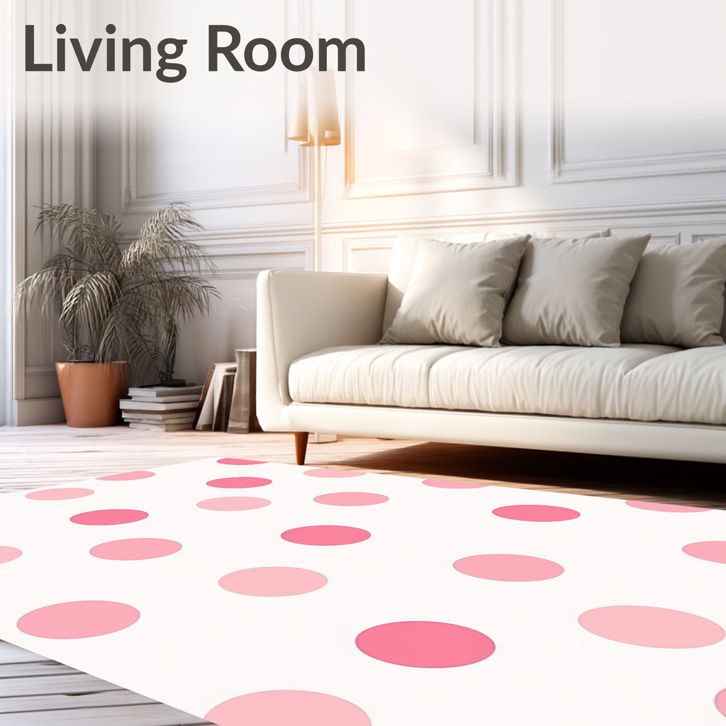 Sweet Pink Polka Dot Pattern Rug