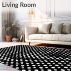 Black White Dot Pattern Design Rug