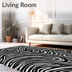 Abstract Swirling Mono Line Art Rug