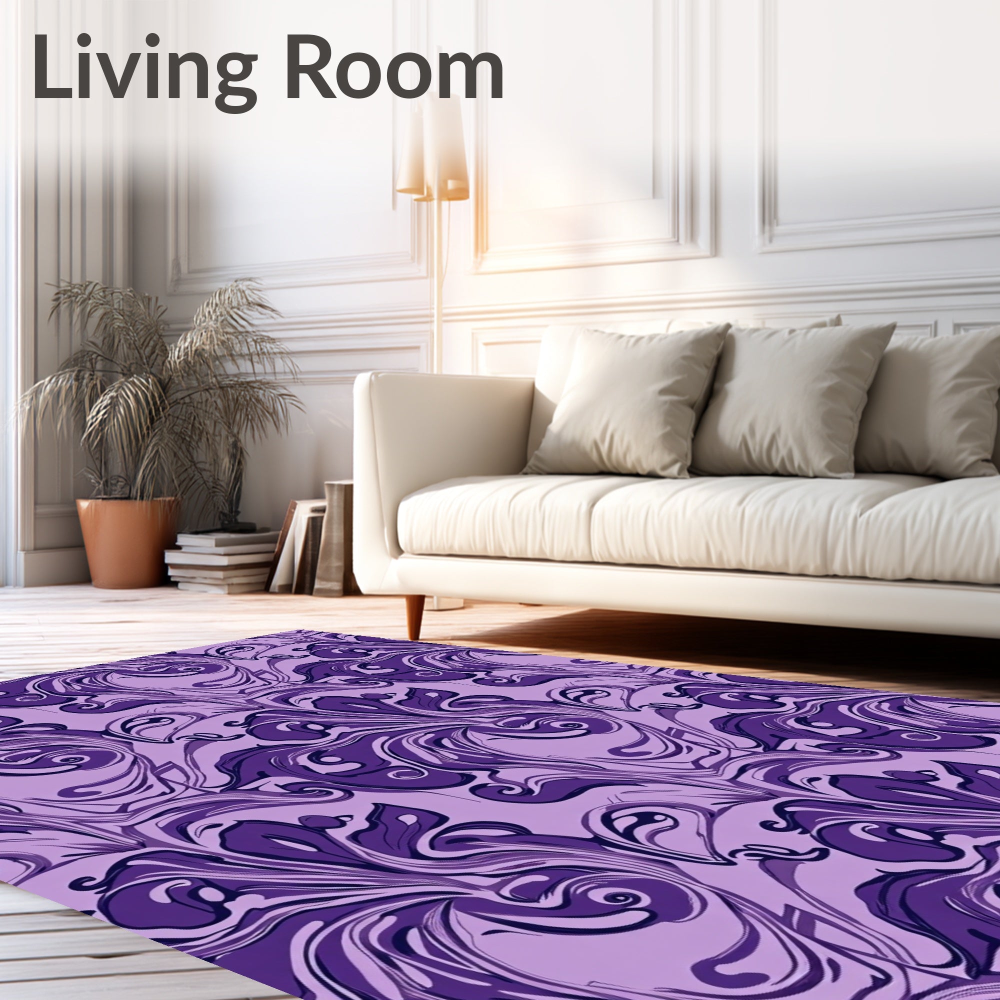Art Nouveau Floral Swirl Design Rug