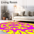 Vibrant Neon Starburst Patterned Rug
