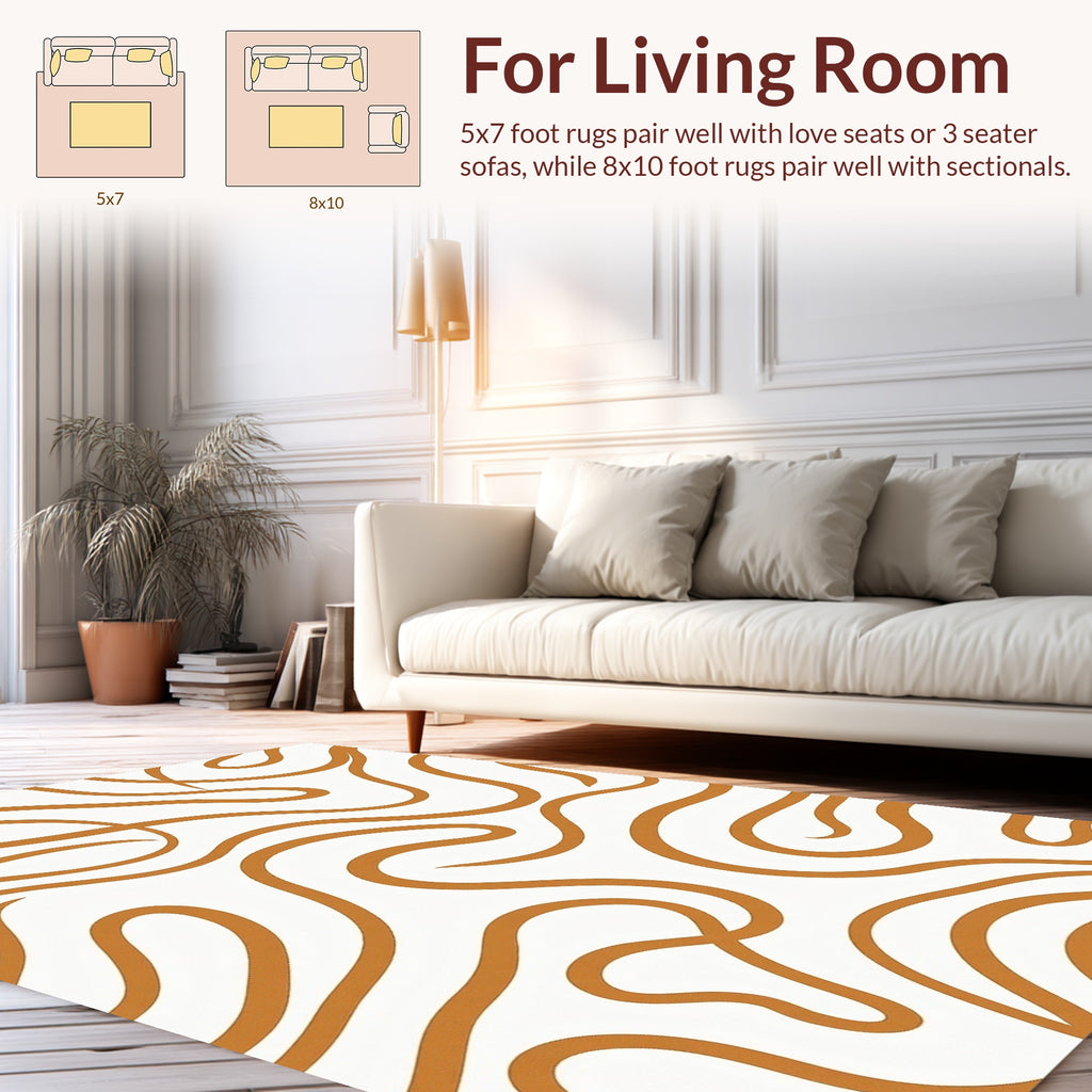 Abstract Swirling Lines Pattern Rug