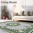 Elaborate Floral Frame Mandala Design Rug
