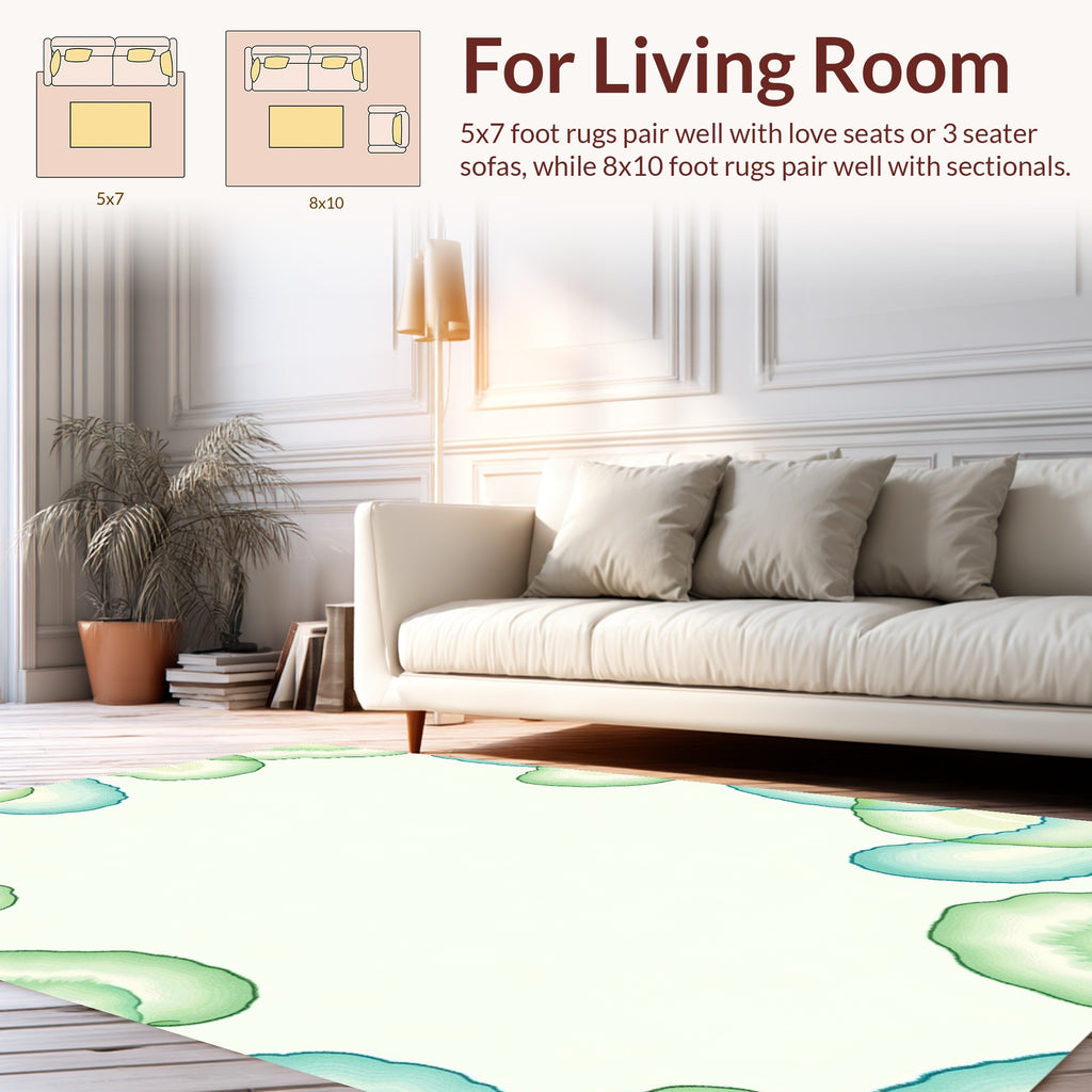 Green And Blue Agate Slices Rug