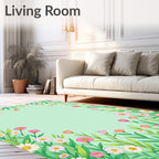 Whimsical Floral Garden Design Rug
