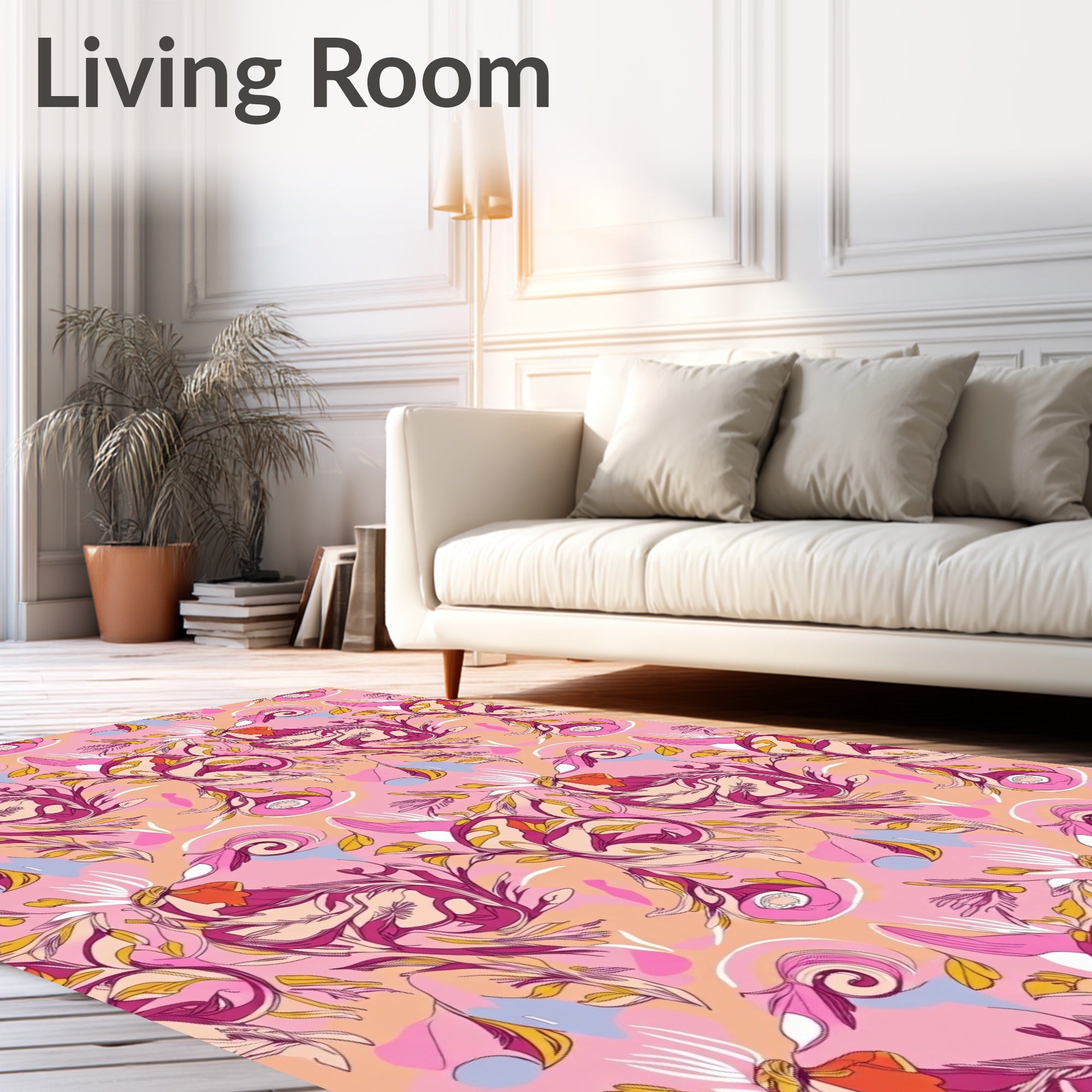 Vintage Floral Swirls Pattern Rug