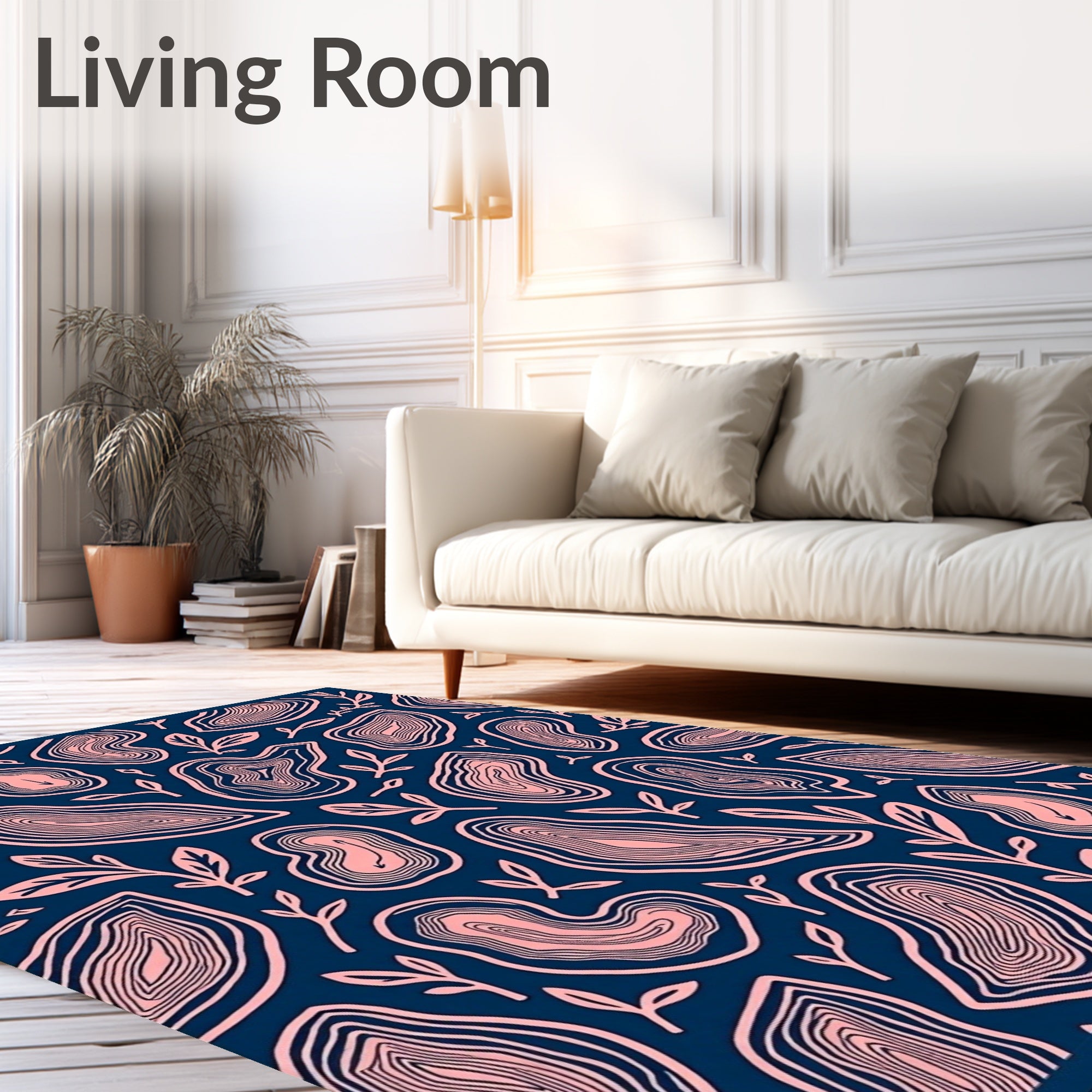 Abstract Organic Wood Grain Lines Rug