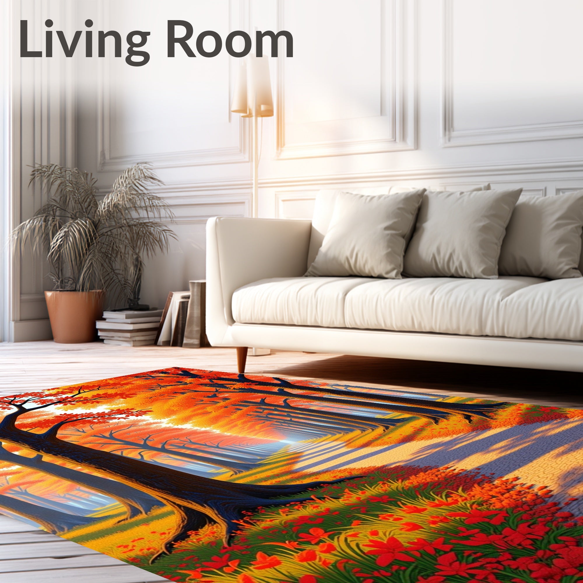 Forest Path Autumn Colors Rug