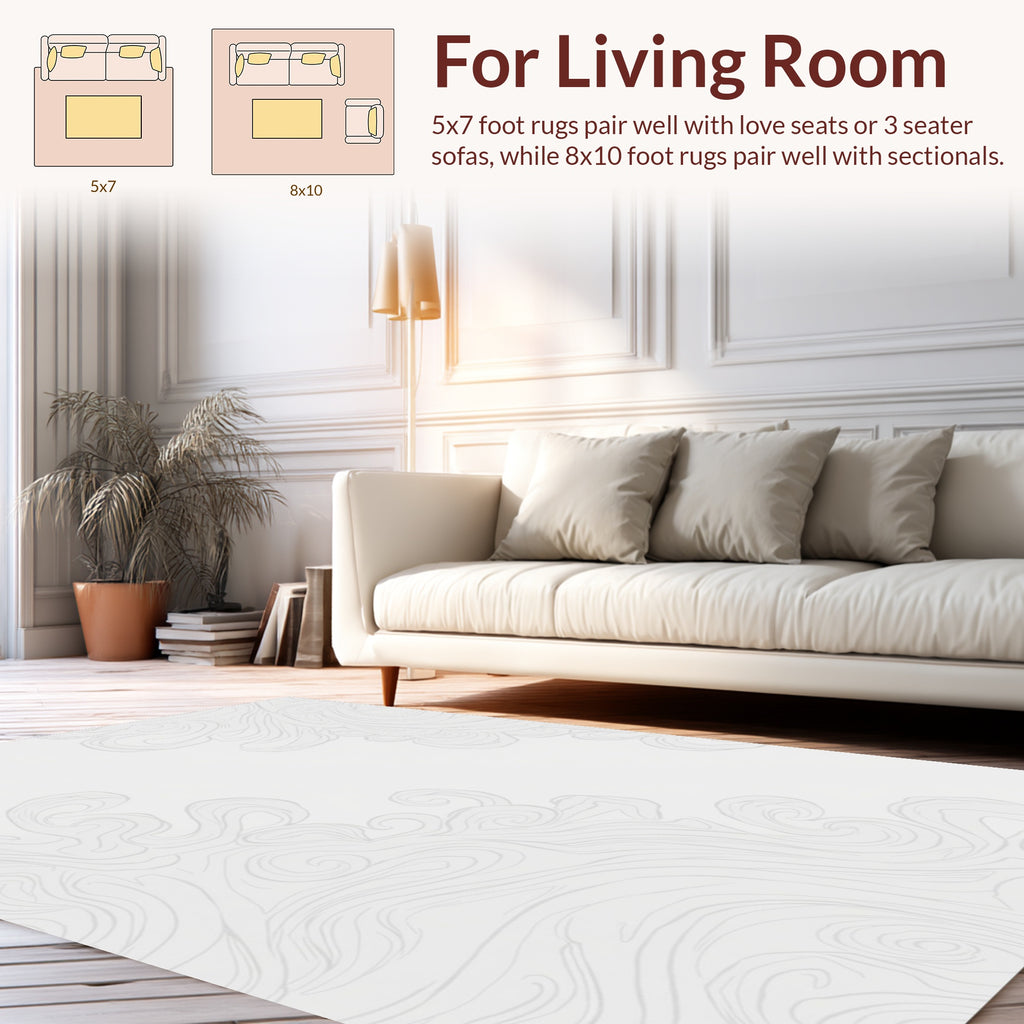 Abstract Swirls Delicate Pattern Rug