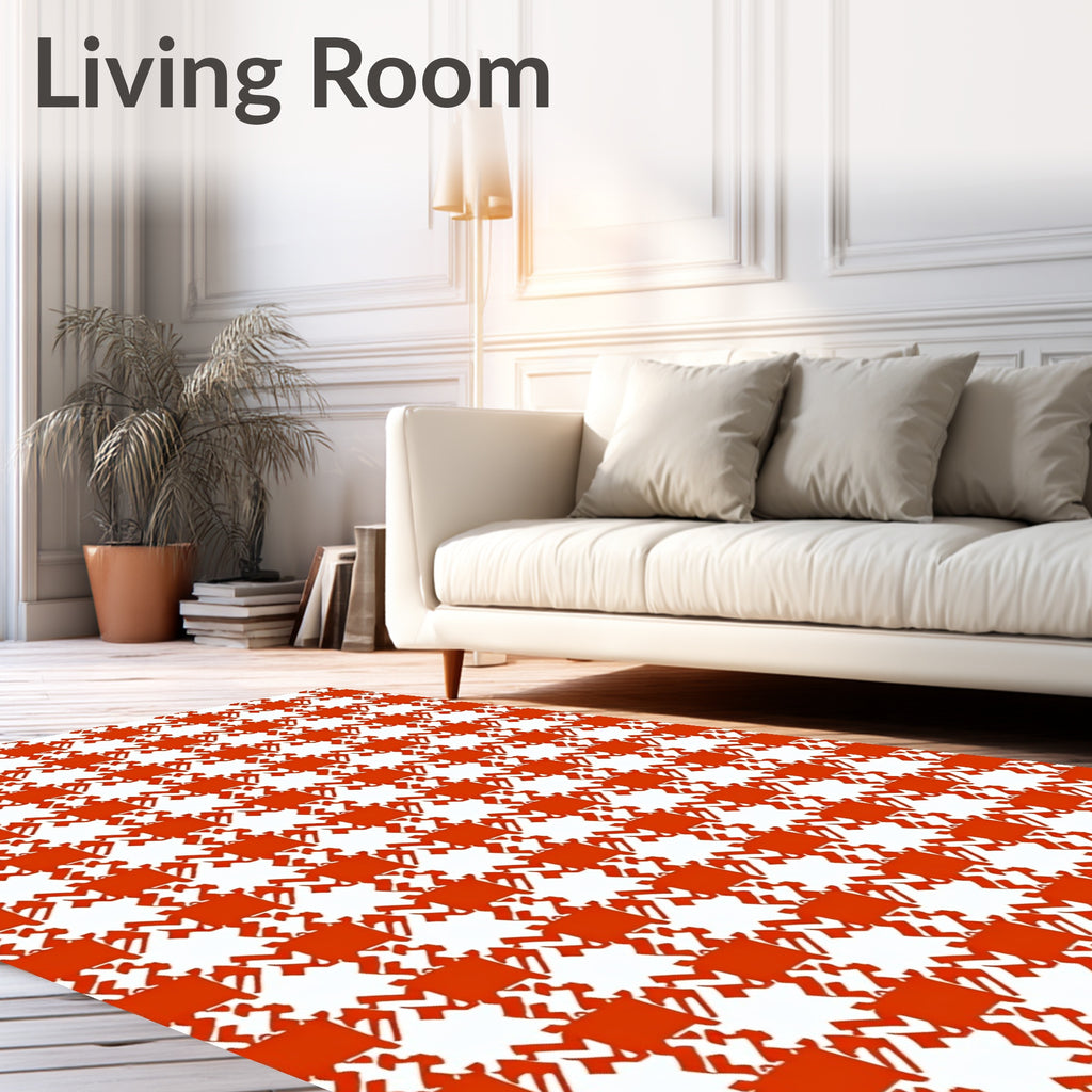 Classic Houndstooth Pattern Rug