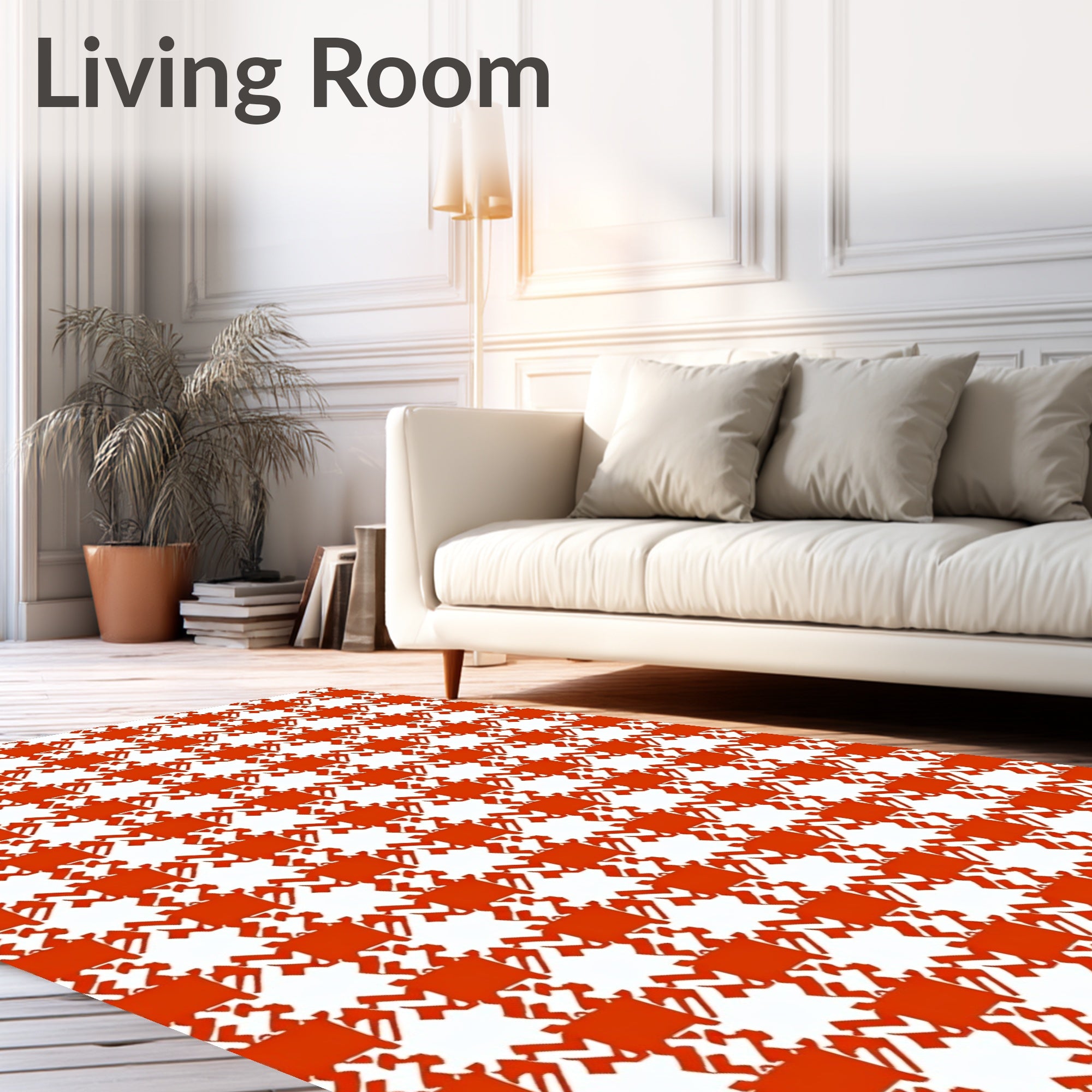 Classic Houndstooth Pattern Rug