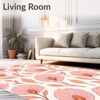Delicate Pink Floral Pattern Rug