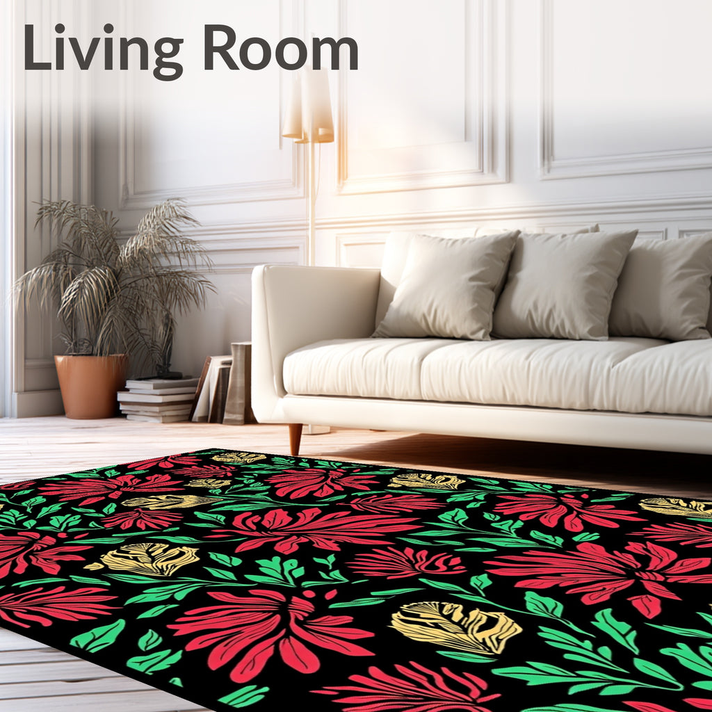 Bold Floral Pattern Design Rug