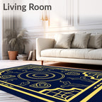 Art Deco Golden Rose Laurel Motif Rug