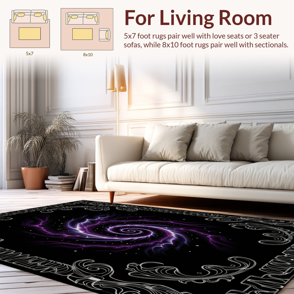 Cosmic Swirl Nebula Pattern Rug