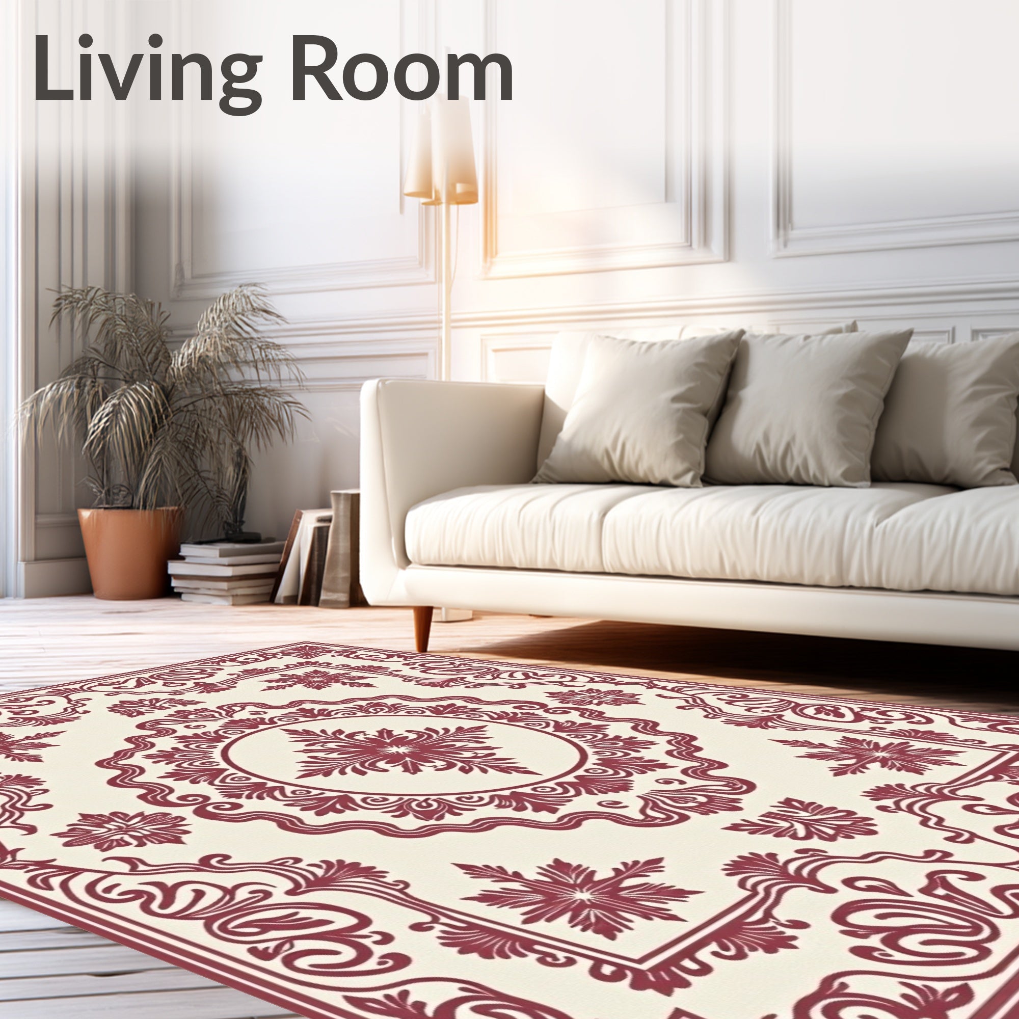 Ornate Floral Foliage Pattern Rug