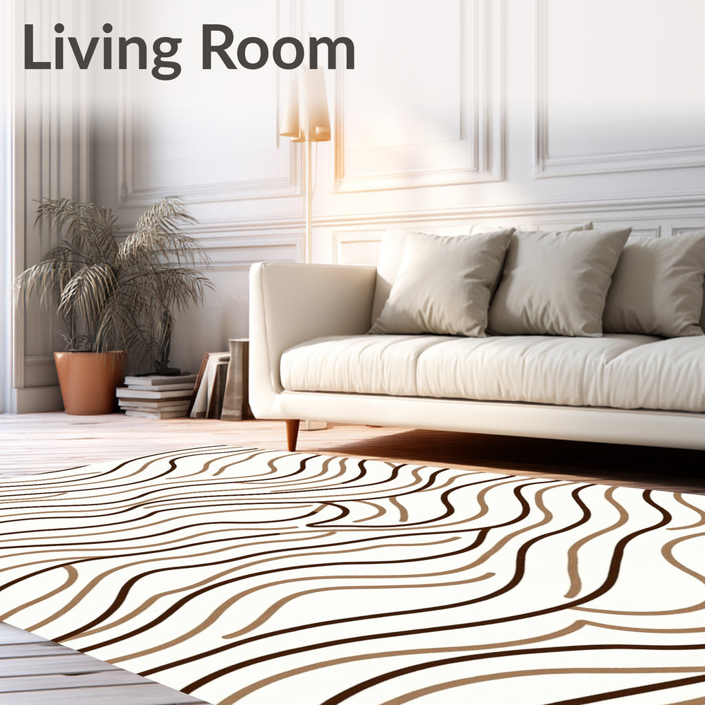 Abstract Wavy Stripe Pattern Rug