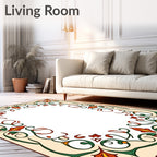 Vineleaf Arabesque Scrollwork Pattern Rug