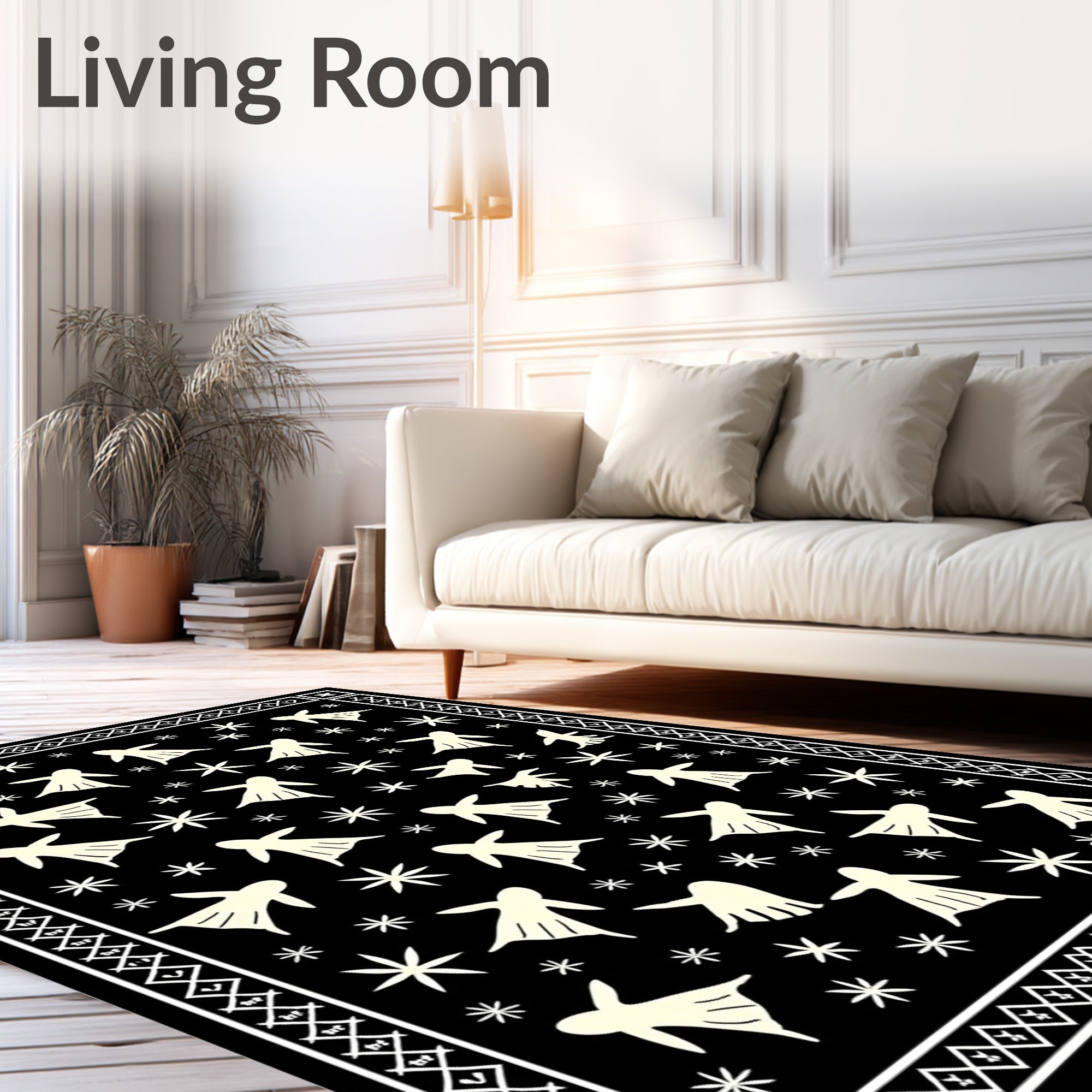 Whimsical Figure Starburst Pattern Rug