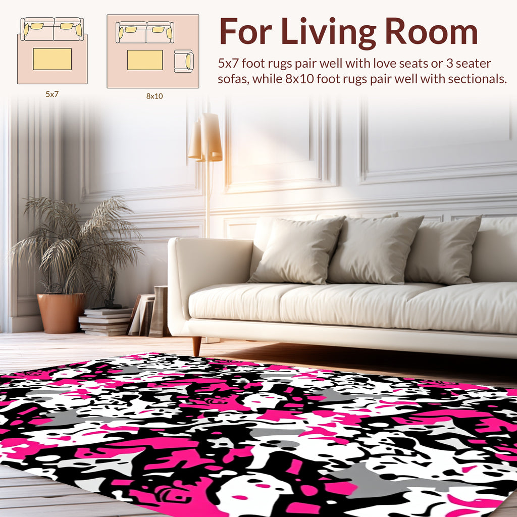 Abstract Graffiti Pink And Black Rug