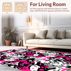 Abstract Graffiti Pink And Black Rug
