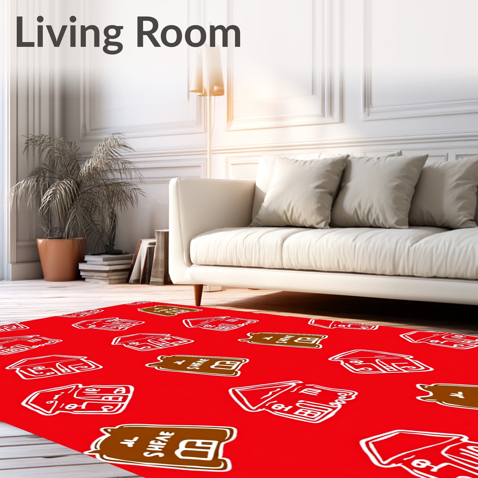 Charming Houses with Signage Pattern Rug