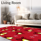 Festive Bells Snowflakes Pattern Rug
