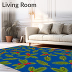 Green Fir Berry Blue Holiday Arrangement Rug