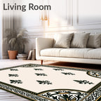 Ornate Fleur de Lis Classic Motif Rug