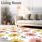 Daisies And Buds Pattern Rug
