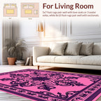 Ornate Floral Damask Pink Purple Rug