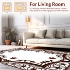 Intricate Floral Arabesque Border Design Rug