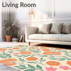 Retro Floral Vines Pattern Design Rug